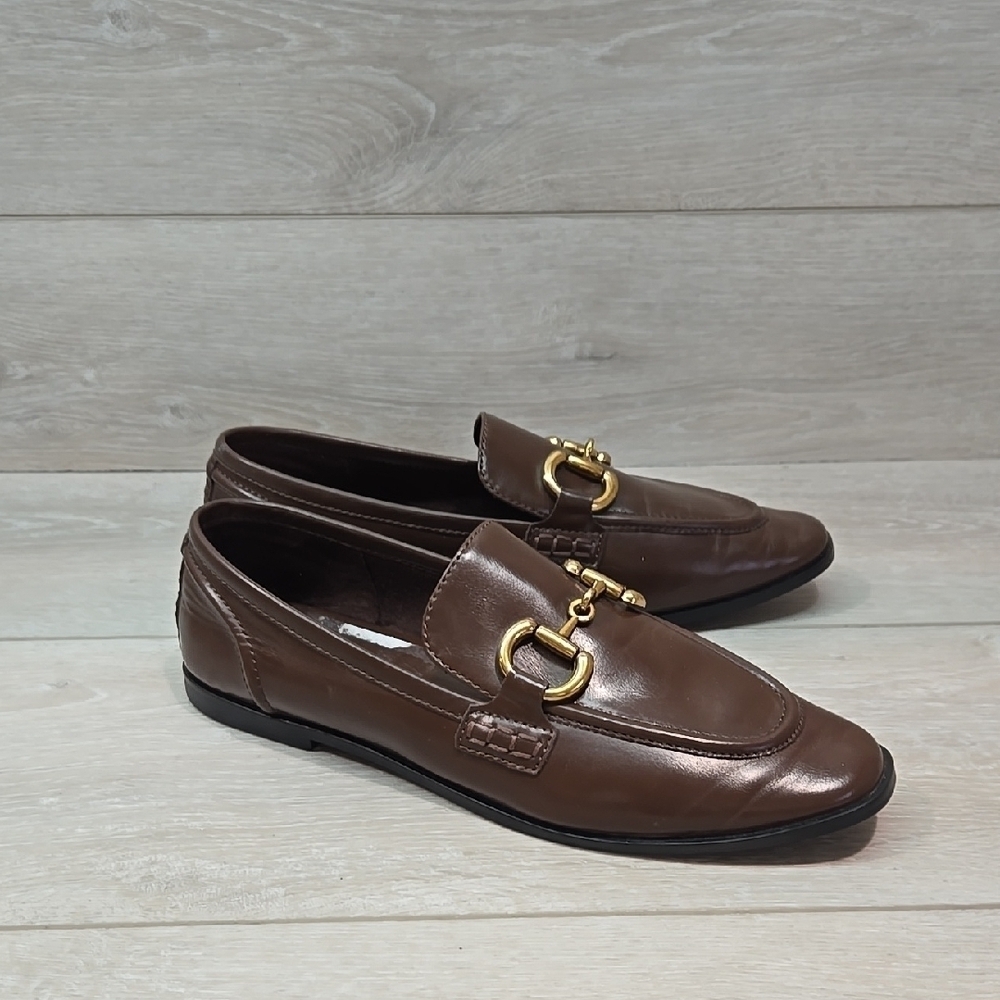 Jeffrey Campbell By Free People Women Brown Loafers with Gold Accent 8.5